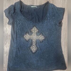 Maurice's womens shirt with bling cross metal studs
